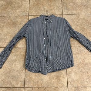 jcrew XL blue and white checked shirt